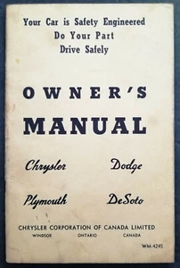 Manual de propietarios Chrysler-Dodge-Plymouth-Desoto - Chrysler de Canadá - Imagen 1 de 6