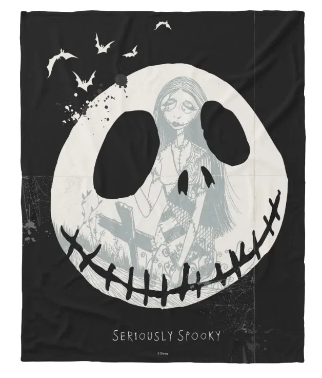 Nightmare Before Christmas -Jack GLOWING -DISNEY -Christmas Fleece Throw -7’x5’