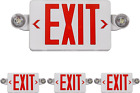Red Exit Sign With Emergency Lights, Led Emergency Exit Light With Battery Backu