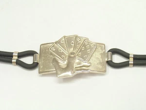 Armband mit SPIELKARTEN aus 925 Silber und Kautschuk - Armband - - Bild 1 von 7