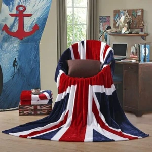 Union Jack Throw Blanket 150x200cm – Plush, Warm & Stylish for Sofa, Car, Travel - Picture 1 of 7