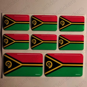 Sticker Vanuatu Resin Domed Stickers Vanuatu Flag 3D Vinyl Adhesive Decal Car - Picture 1 of 1