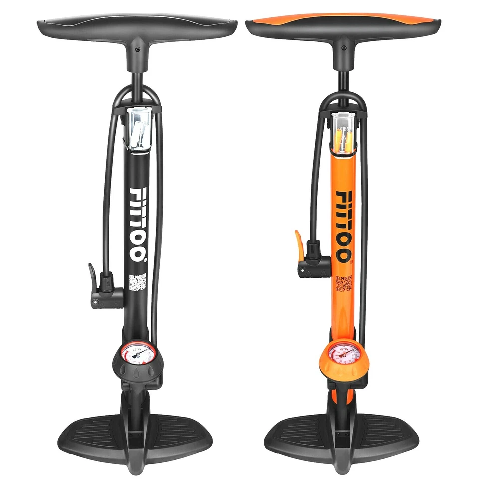 FITTOO Bike Floor Air Pump High Pressure Bicycle Pump Gauge Ball Balloon Nozzles - image 1 of 4