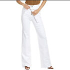 Neuf avec étiquettes jean Veronica Beard Rosanna corset jambe large extra haute taille en blanc