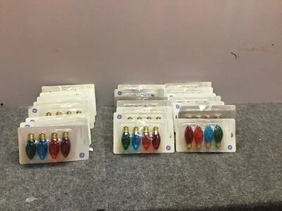Novo 24 Lotes de 4 GE C-9 Cool Bright 7 Watt Lâmpada de Natal, Vermelho/laranja/azul/verde - Imagem 1 de 4