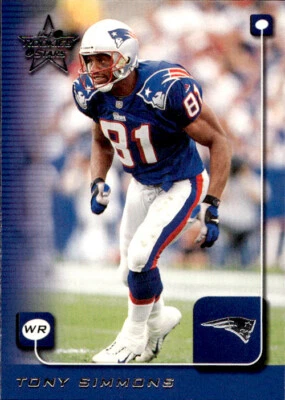 1999 Leaf Rookies & Stars Tony Simmons 120 New England Patriots - Image 1 of 2