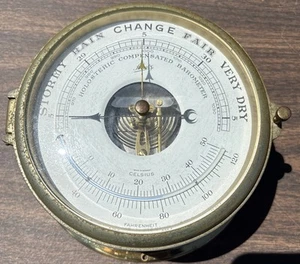 VTG Schatz Brass Ships Holosteric Compensated Barometer Made In Germany Not Mint - Picture 1 of 10