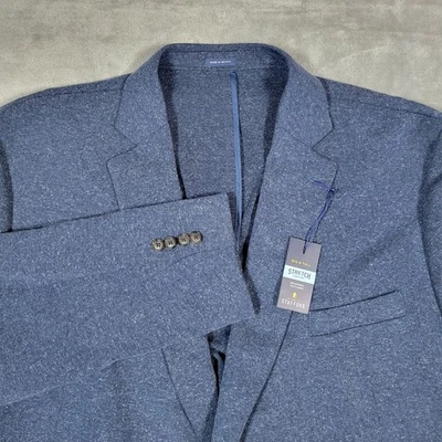 Stafford Big & Tall Seasonal Textures Sports Coat Navy Mens 58L Long NWT - Image 1 of 4