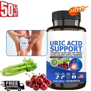 Uric Acid Gout Cleanse Supplement - Celery Seed Tart Chanca Joint Pain/ - Picture 1 of 9