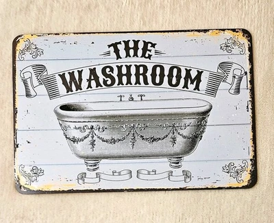 复古质朴金属标志洗手间浴室旧时间爪脚浴缸农舍 — 第 1/4 张图片