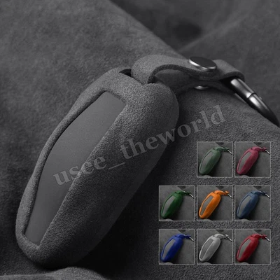Alcantara Car Remote Key Cover Protective Shell Bag For Tesla Model 3 Model Y S - Image 1 of 4
