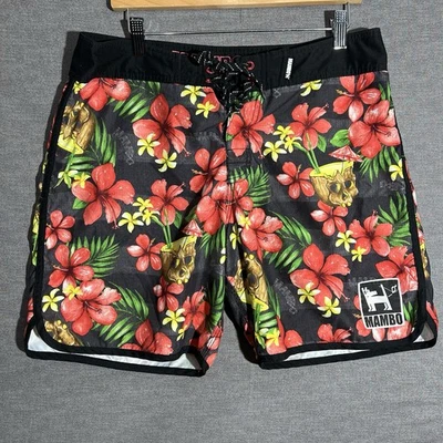 Mambo Boardshorts Para Hombres 34 Bañador Floral Hawaiano Calavera Surf Playa Australia Foto 1 de 4