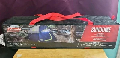 Палатка Coleman Sundome на 2 человека с мгновенной установкой для кемпинга темно-синяя новая - Изображение 1 из 4