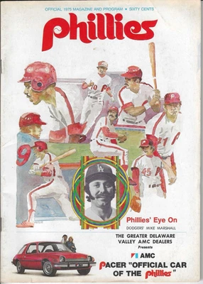 Philadelphia Phillies v LA Dodgers - 1975 - Official Game Program - AUTHENTIC - Image 1 of 4