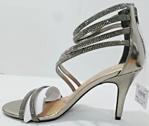 CHRISTIAN SIRIANO "Kerr" Womens High Hell Open Toe Shoe, Pewter, Size 9 1/2, NIB - Picture 1 of 6