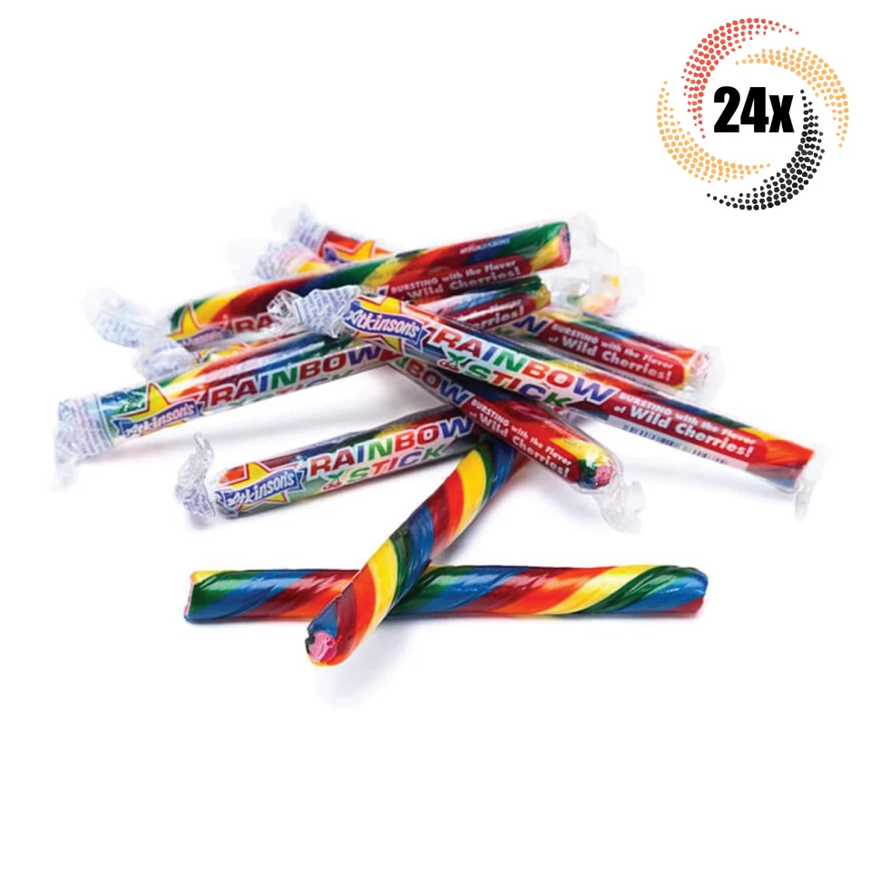 24x Palitos Atkinson's Wild Cherries Rainbow Candy Sticks | 0,7 oz | Envío rápido Foto 1 de 1