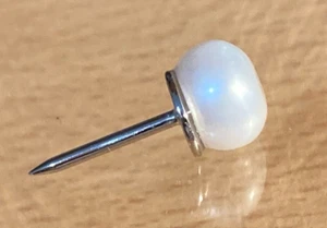 Pin de corbata de perlas excelente brillo blanco genuino 8 mm perla de agua dulce - Imagen 1 de 4