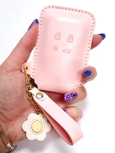 Leather Key Cover For DACIA LOGAN STEPWAY JOGGER Remote Keyless Case 4 BUTTON 12 - Picture 1 of 4