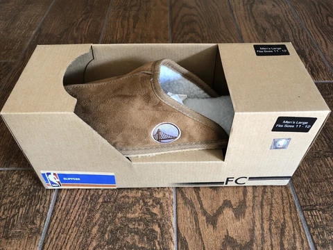 Golden State Warriors NBA Slipper Tan Size 11-12 Cover