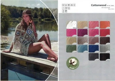 "Gründl Cottonwood" 100% Baumwolle 50g Knäuel für Sommermode, Schals, Tücher