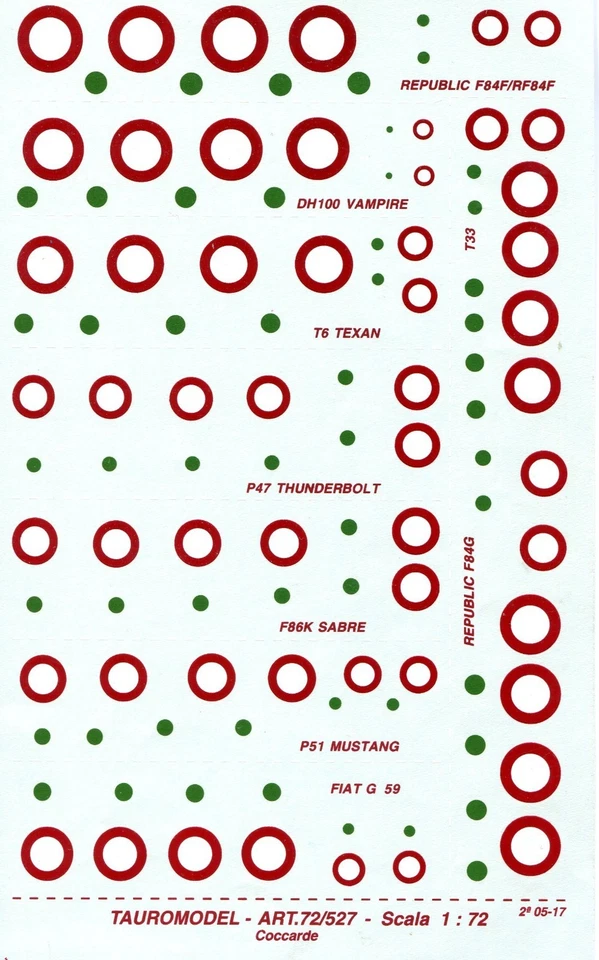 TAURO MODEL TM72/527 COCCARDE A.M.I. SCALA 1:72 - Immagine 1 di 1