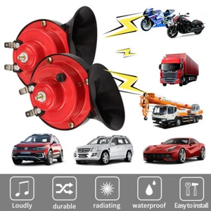2 PCS Snail Horn 300DB Super Loud Train Horn for Truck Boat Car Air Electric 12v - Picture 1 of 12