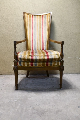 Hickory Chair Company Vintage Striped Upholstery Chair Cover