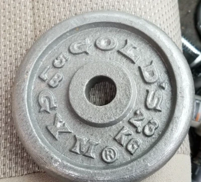 Gold's Gym 5 фунтов Весовая пластина 2,3 кг с центральным отверстием 1 дюйм отличное состояние - Изображение 1 из 4