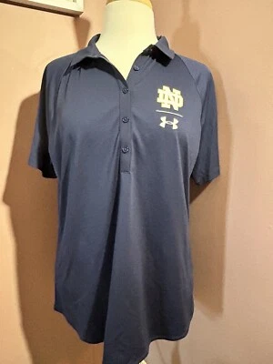 Under Armour Notre Dame Fighting Irish Polo Womens Large Golf Shirt - Image 1 of 4