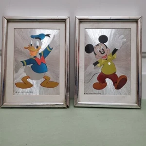 Vintage Donald Duck/Mickey Mouse Dufex Foil Framed Print Walt Disney Productions - Picture 1 of 12