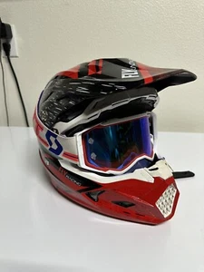 FLY Racing Toxin Resin Helmet Red / Black Youth Medium Goggles Part # 73-8522 YS - Picture 1 of 9