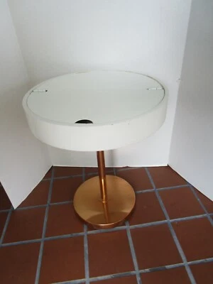 Retro style Oh Joy! side end pedestal round table w/ hinged round top  16.25"W - Image 1 of 4