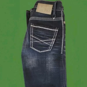 BKE Aiden Bootleg Denim Jeans Youth 24S (24x27) Blue Dark Wash  - Picture 1 of 11