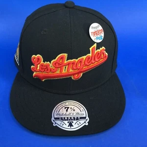 Los Angeles Dodgers Hats Men 7 3/8 Black Mitchell & Ness Topps Pin Baseball Cap - Picture 1 of 9