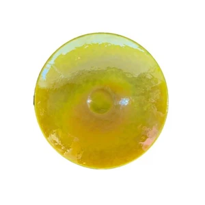 Stunning Crate & Barrel Murano Italy 15 3/4” Centerpiece Art Glass Bowl Yellow - Picture 1 of 10