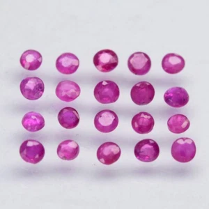 ๐ 0.75ct 20pcs Lot 1.5-2mm Round Pinkish Red Ruby - Heated, Myanmar Gem - Picture 1 of 4