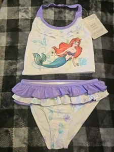 Disney Store Ariel 2 Piece Swim Suit Kids Size 7/8 Nwt Princess - Picture 1 of 3