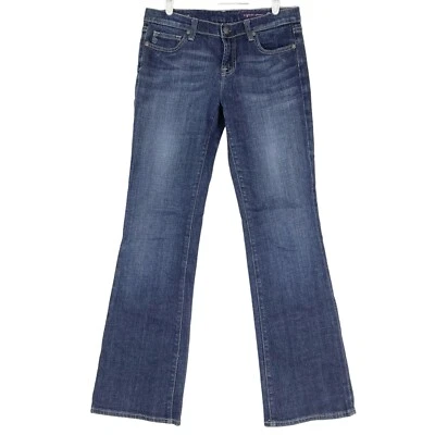Vigoss Women's Denim Jeans Size 9 Boot Cut Mid Rise Stretch Blue Flap Pockets - Image 1 of 4