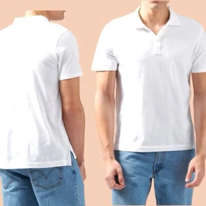 ATM Anthony Thomas Melillo White Classic Jersey Polo Shirt Sleeve Shirt Medium - Picture 1 of 11
