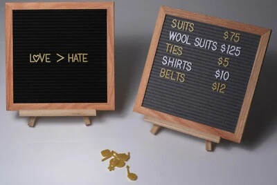 Wooden Felt Letter Board 10" x 10"  With 340 Letters, Numbers, Symbols - Image 1 of 3