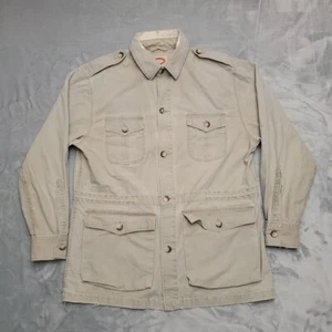 VTG Banana Republic Safari Jacket Men Large Khaki Military Mill Valley 80s READ - Picture 1 of 16