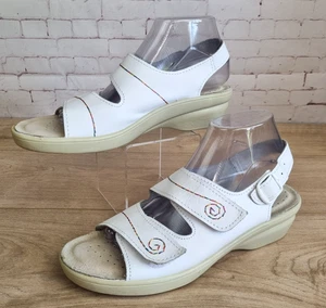 Pavers Riemchensandalen Damengröße 7 weiß Leder Klettverschluss Komfort - Bild 1 von 14