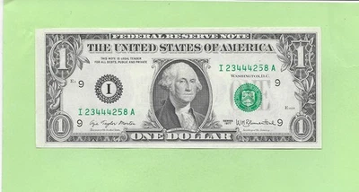 1977 ..UNCIRC $1  I 2344 4258 A  .... 1977  $1  I-A    NICE NOTE        FRN - Image 1 of 2