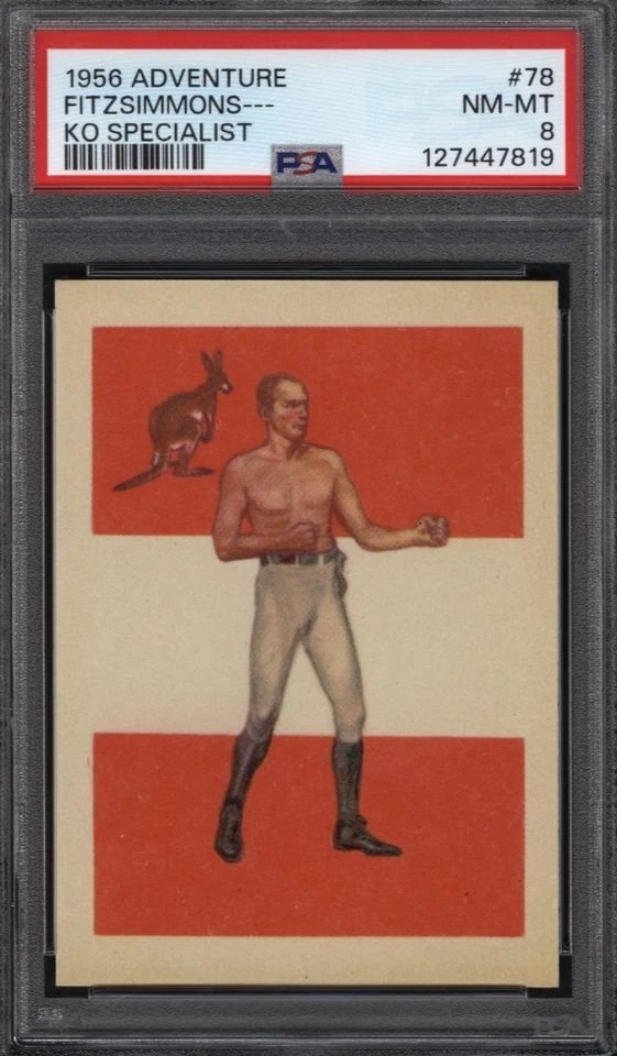 1956 Adventure #78 BOB FITZSIMMONS KO SPECIALIST PSA NM-MT 8+++ Centered & Mint! - Image 1 of 2