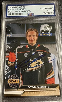 Leo Carlsson Signed 2023 Upper Deck Extended Series Draft Day RC #736 Psa Auto - Image 1 of 2