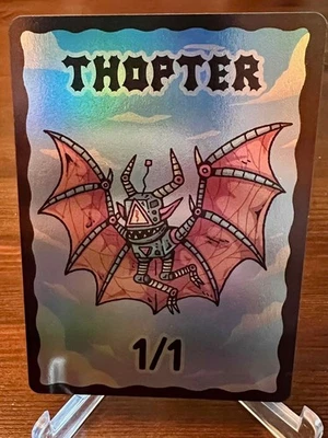 Wizard Of The Barge Magic The Gathering Foil Thopter 1/1 Token Kickstarter - Image 1 of 2
