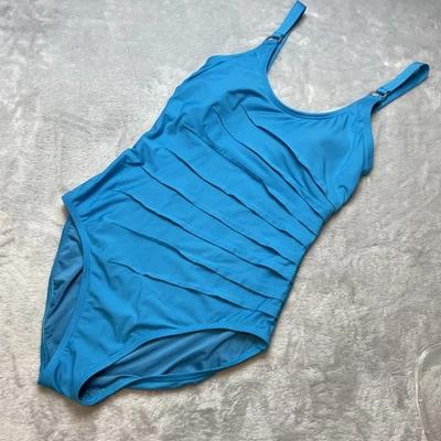 Traje de baño de una pieza Calvin Klein para mujer 8 turquesa Starburst Slimming Resort Foto 1 de 4