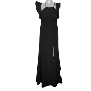 Speechless Rhinestone Straps Halter Neck Maxi Black Dress Size 3 (XS)  - Picture 1 of 12