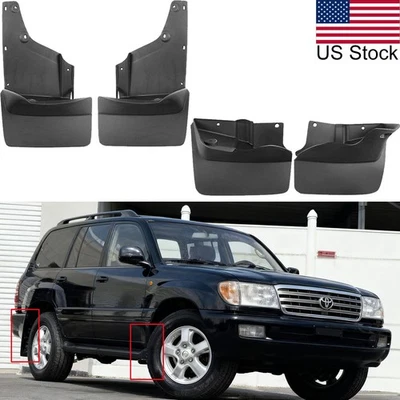 Para 98-07 Toyota Land Cruiser base 4 peças para-lamas dianteiro e traseiro protetores contra respingos - Imagem 1 de 4