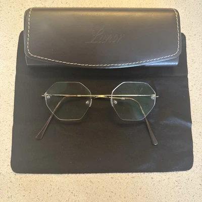 Lunor Mod. Rimless Classic Octagon Eyeglasses col.AG With Case Eyewear Used - Image 1 of 4